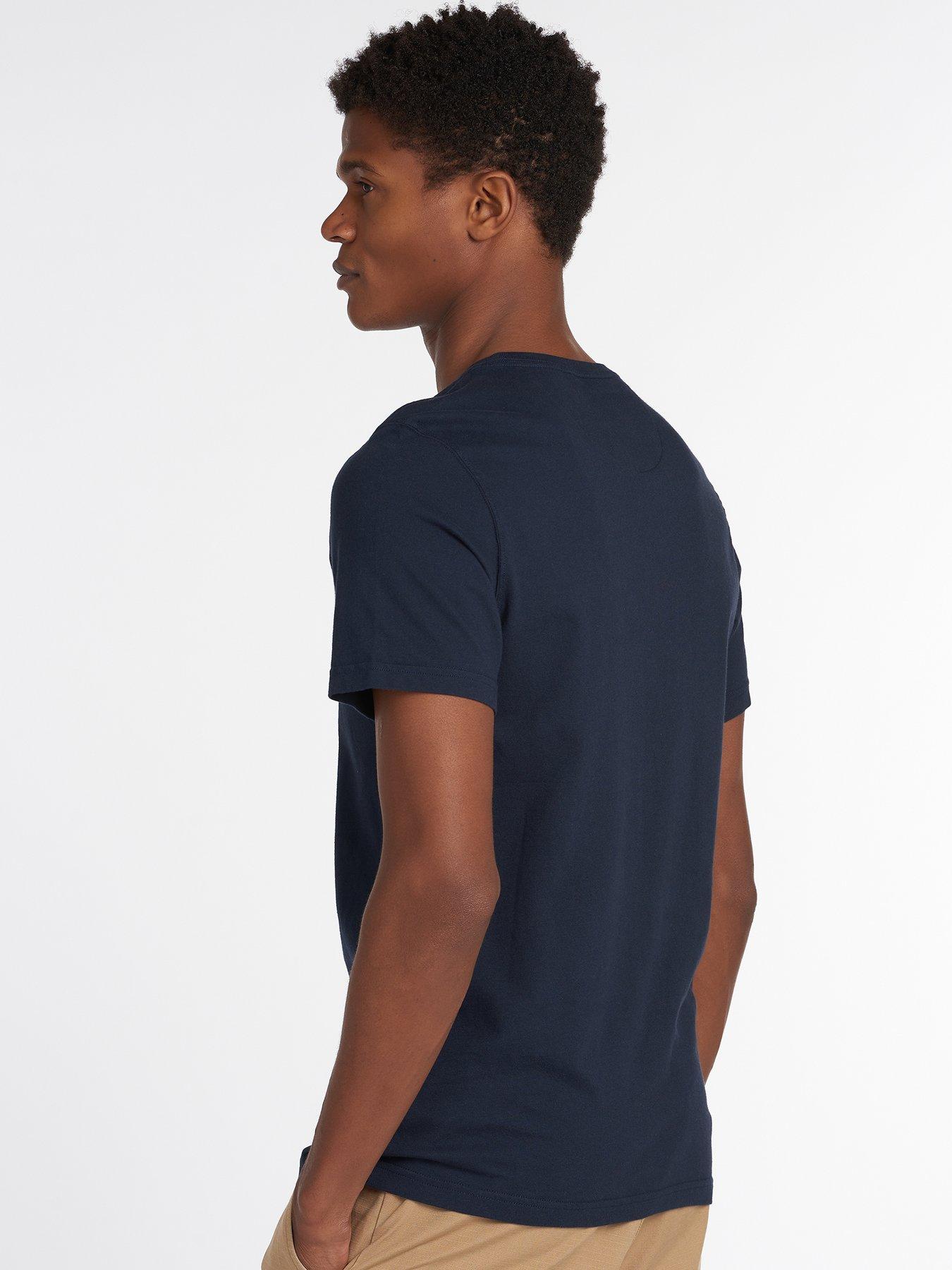 Image 2 of 4 of Barbour Mens Essential Sports Embroidered Logo Crew Neck T-Shirt - Navy