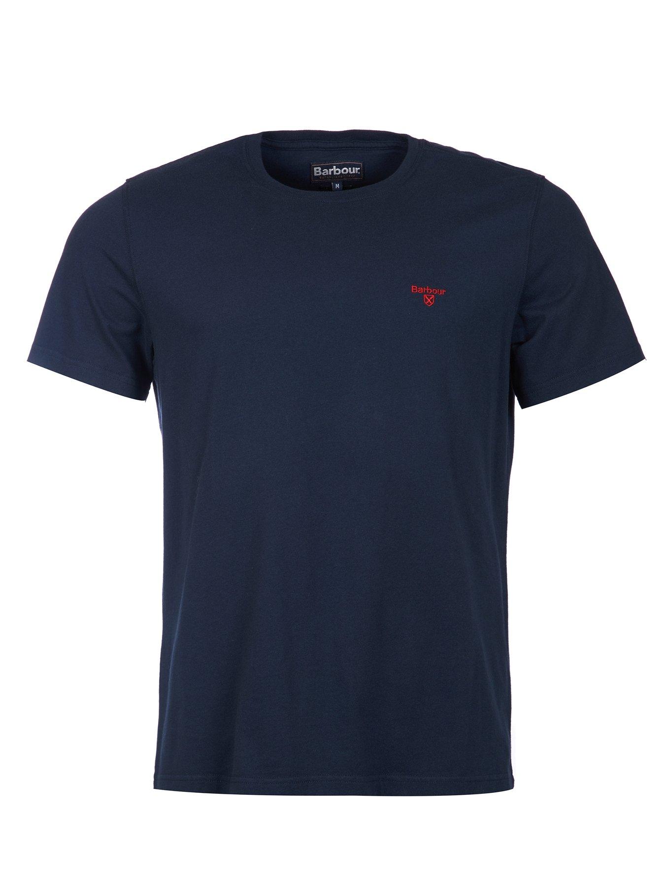 Image 4 of 4 of Barbour Mens Essential Sports Embroidered Logo Crew Neck T-Shirt - Navy