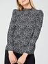  image of v-by-very-printed-high-neck-long-sleeve-shell-top-mono-print