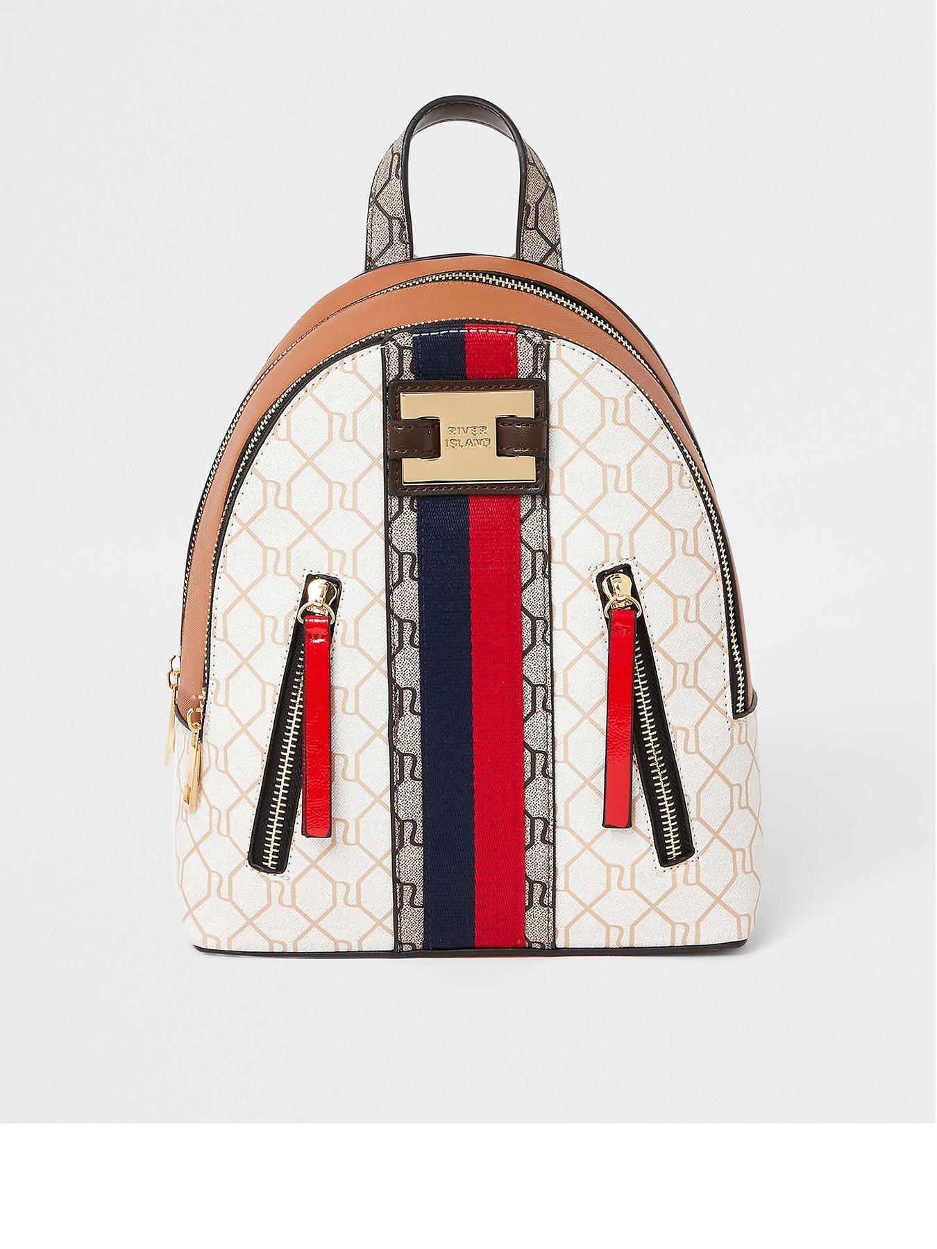 river island white backpack