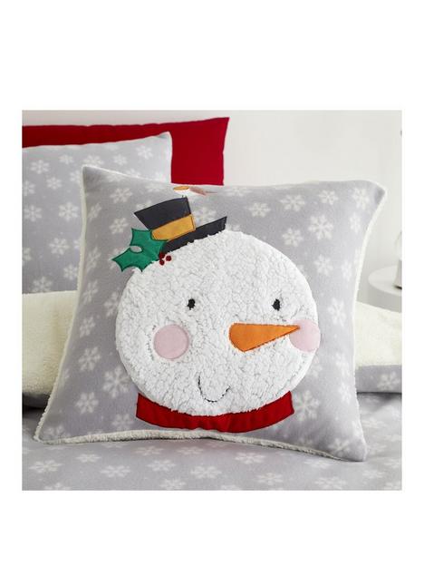 catherine-lansfield-cosy-snowman-christmas-fleece-cushion