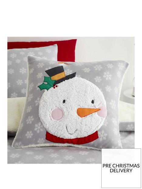 catherine-lansfield-cosy-snowman-christmas-fleece-cushion