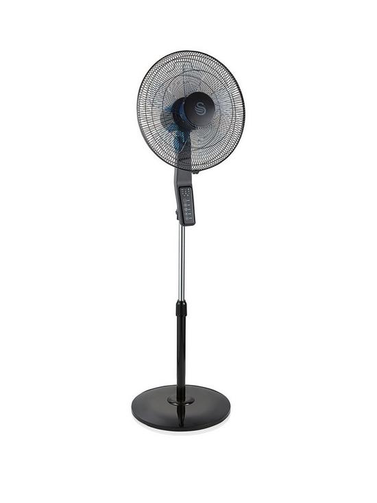 front image of swan-16nbspsilence-stand-fan-black