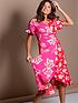  image of pour-moi-frill-detail-woven-midi-wrap-dress-pink-floral