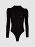  image of michelle-keegan-high-neck-lurex-bodysuit-black