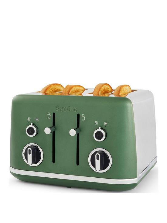 front image of breville-lustra-matt-forest-green-4-slice-toaster