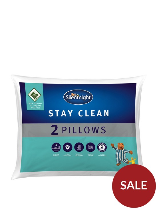 front image of silentnight-stay-clean-pillow