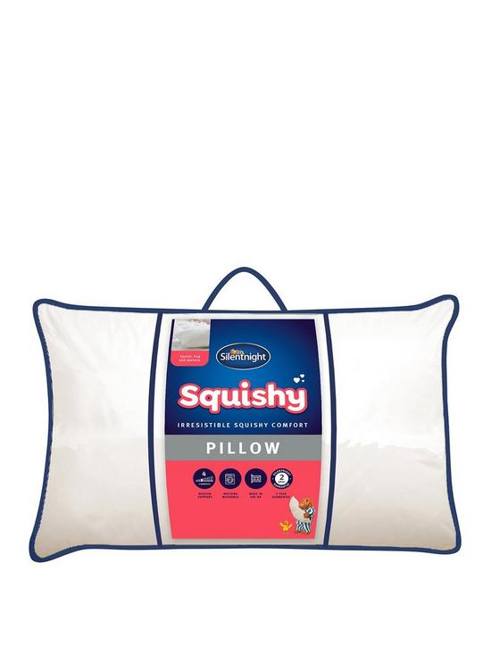 front image of silentnight-squishy-pillow-white