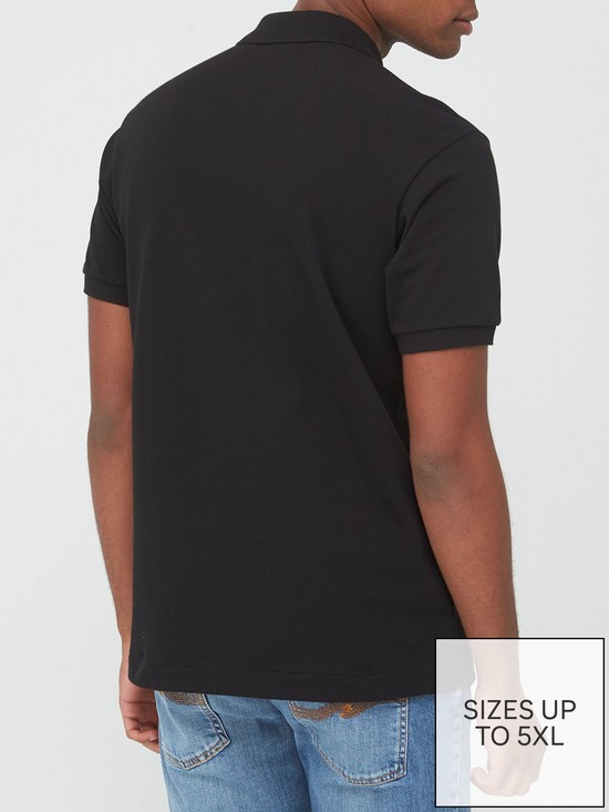 stillFront image of lacoste-plain-polo-with-croc-black