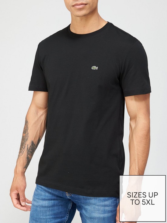 front image of lacoste-mini-croc-t-shirt-black