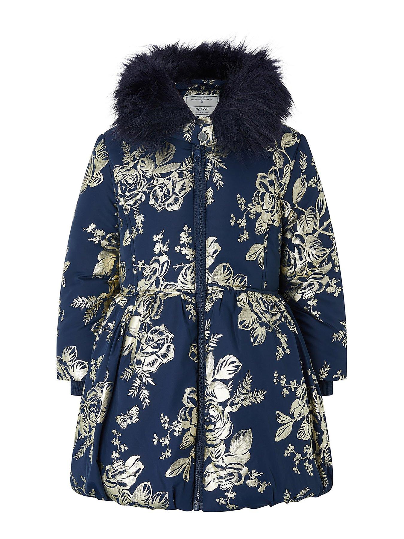 girls navy padded coat