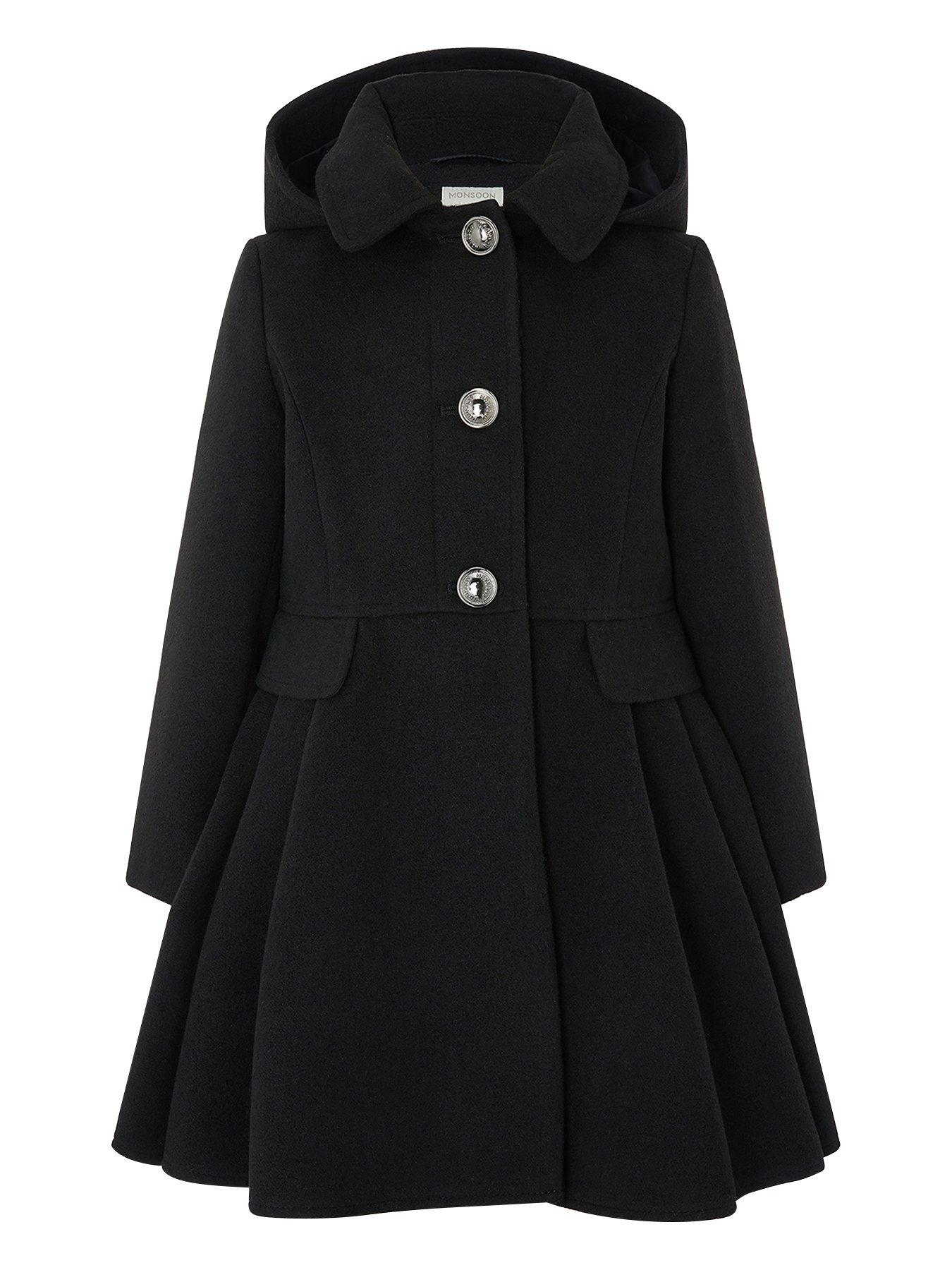 next girls black coat