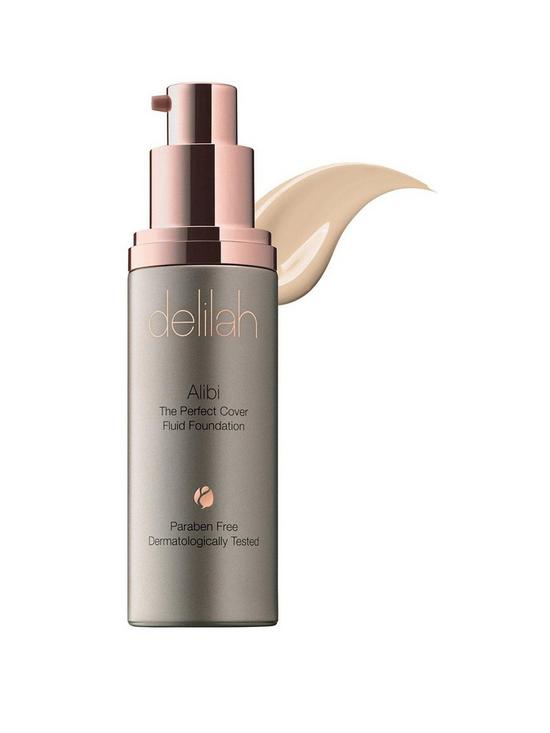 front image of delilah-alibi-perfect-cover-fluid-foundation