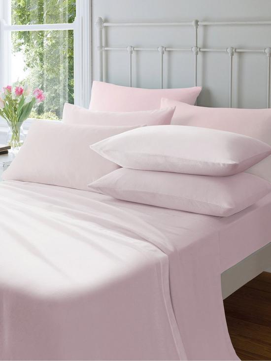 front image of catherine-lansfield-soft-n-cosy-brushed-cotton-extra-deep-double-fitted-sheet-pink