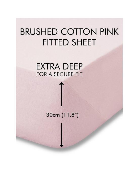 stillFront image of catherine-lansfield-soft-n-cosy-brushed-cotton-extra-deep-double-fitted-sheet-pink
