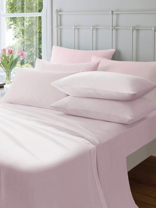 front image of catherine-lansfield-soft-n-cosy-brushed-cotton-extra-deep-king-size-fitted-sheet-pink