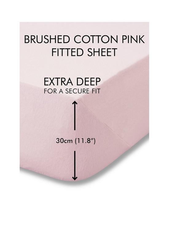 stillFront image of catherine-lansfield-soft-n-cosy-brushed-cotton-extra-deep-king-size-fitted-sheet-pink