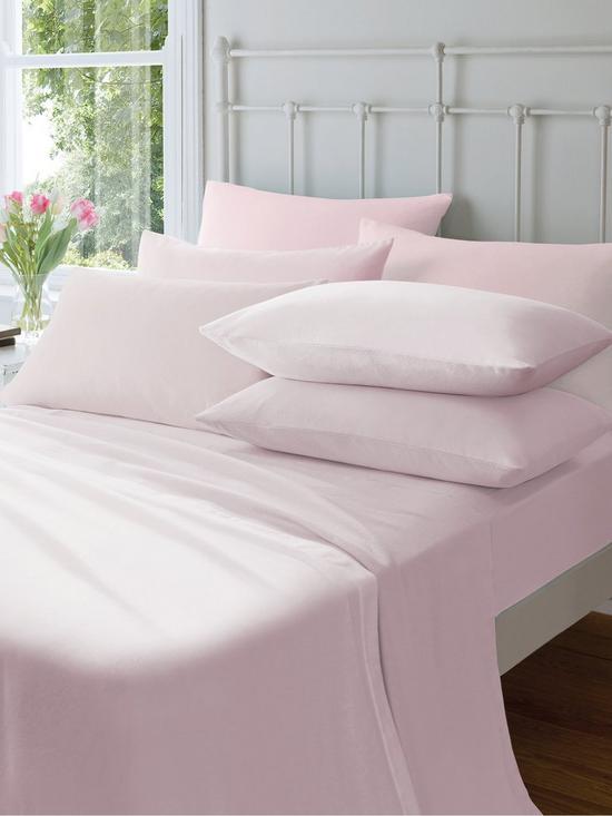 back image of catherine-lansfield-soft-n-cosy-brushed-cotton-housewife-pillowcase-pair-pink
