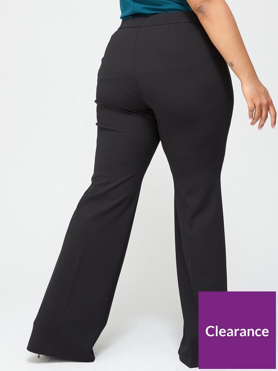 stillFront image of v-by-very-curve-button-detail-wide-leg-trouser-black