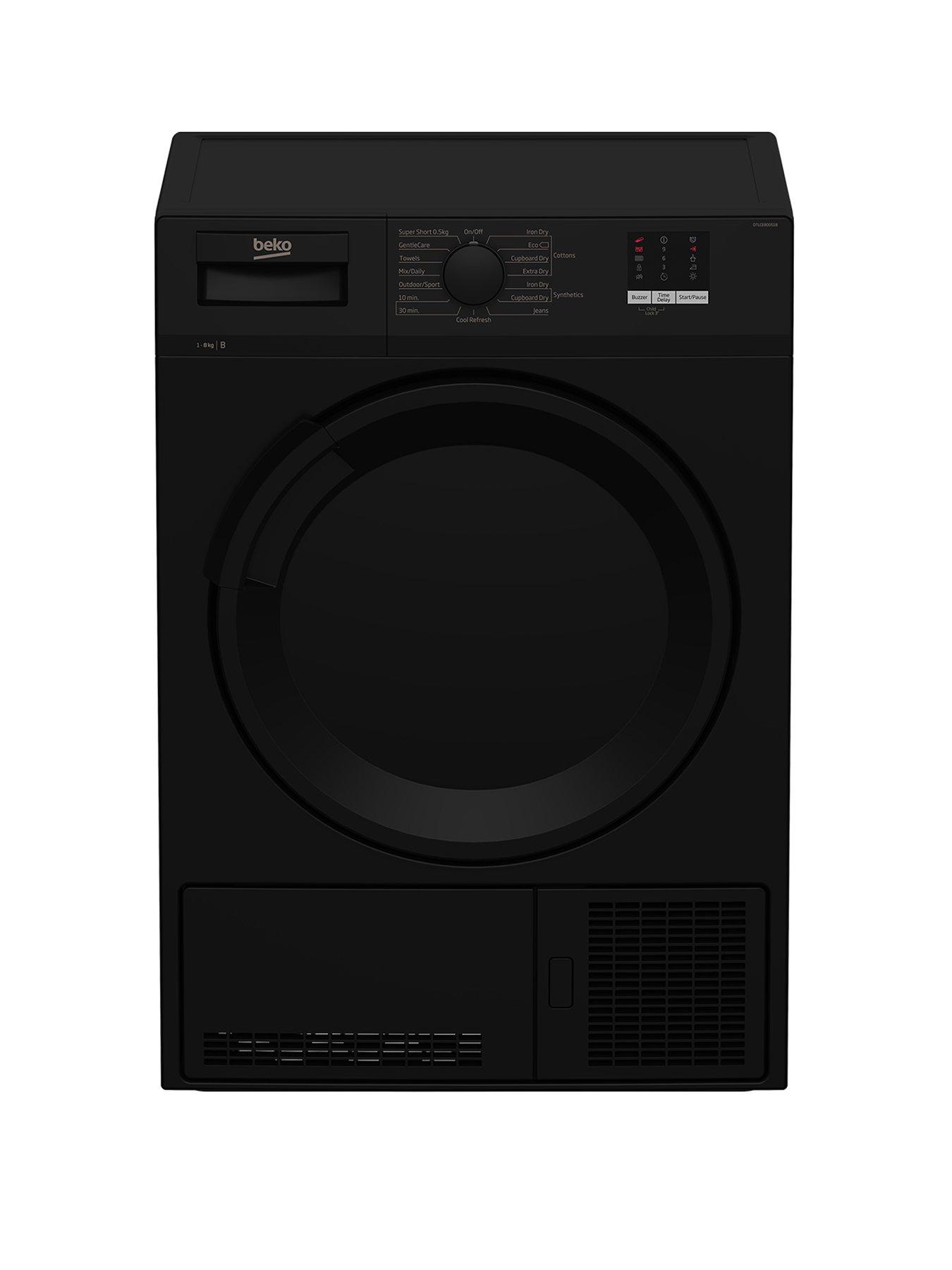 Beko DTLCE80051B 8kg Load Fullsize Condenser Sensor Tumble Dryer - Black