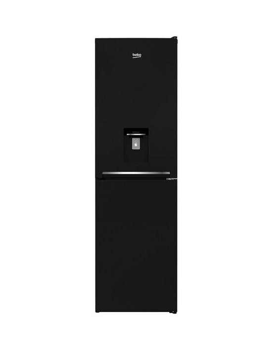 front image of beko-cfg3582db-545cm-widenbspfrost-free-fridge-freezer-with-water-dispenser-black