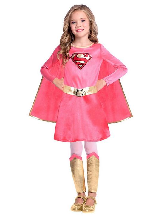 front image of superman-pink-supergirl-costume