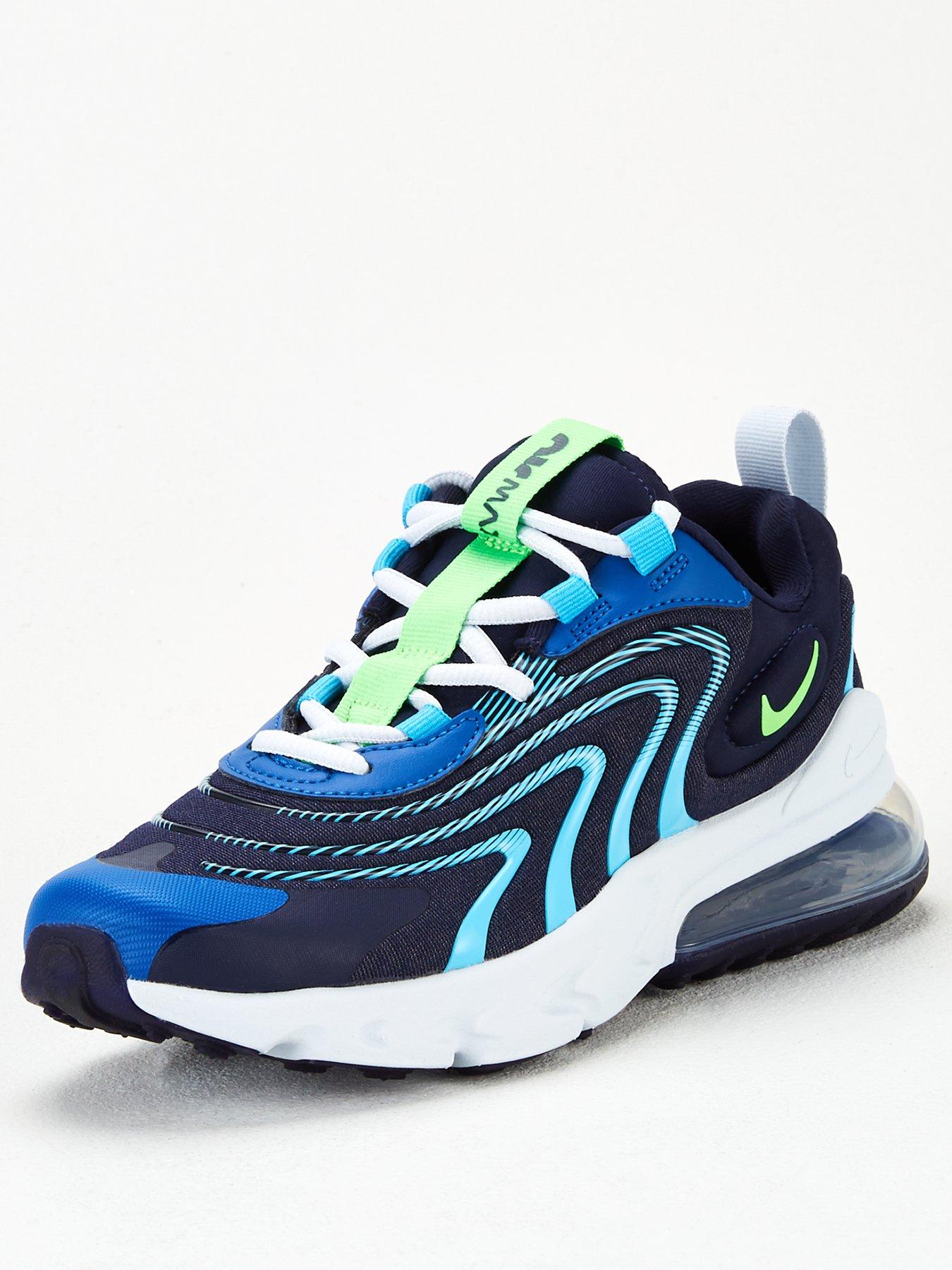 Nike Air Max 270 React Eng Junior Trainer Black Blue Littlewoods Com