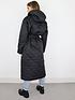  image of missguided-hooded-diamond-quilted-coat-black