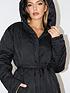  image of missguided-hooded-diamond-quilted-coat-black