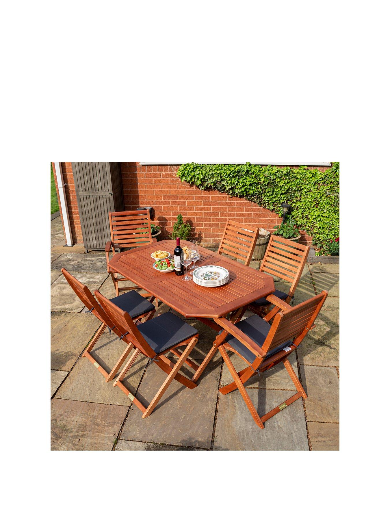 Image 1 of 4 of Rowlinson Plumley 6 Seater Dining Set - Grey
