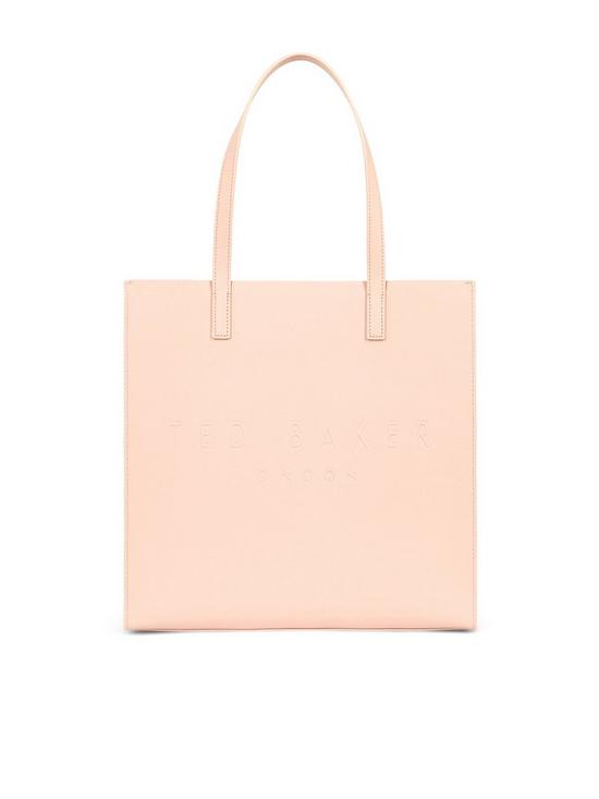 front image of ted-baker-crosshatch-large-icon-bag-pink