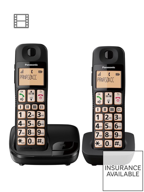 panasonic-kx-tge112eb-big-button-twin-dect-cordless-telephone-with-nuisance-call-blocker-lcd-display-twin-handset-pack-black