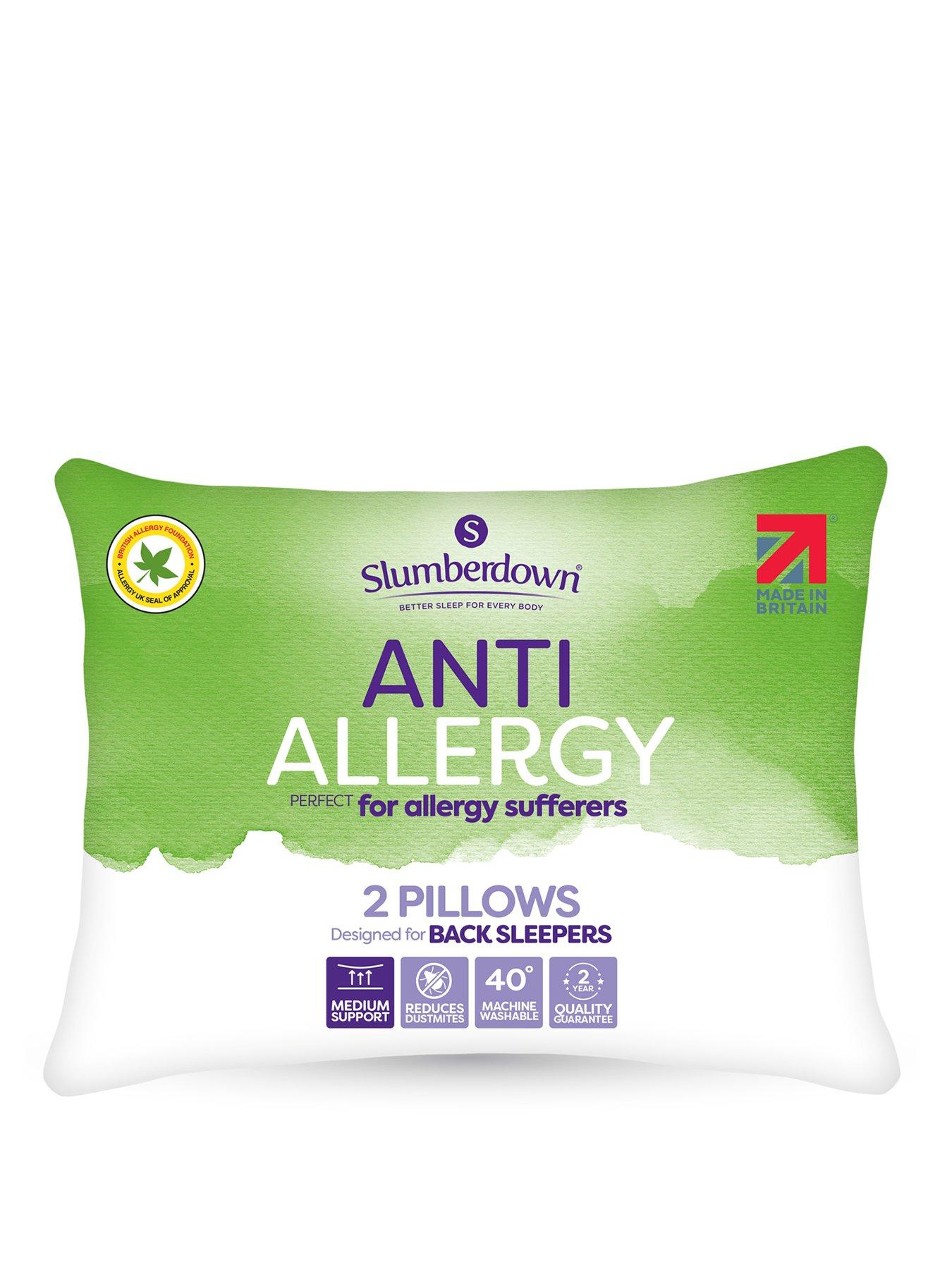 Slumberdown Anti-Allergy Medium Pillows Pack of 2 - White