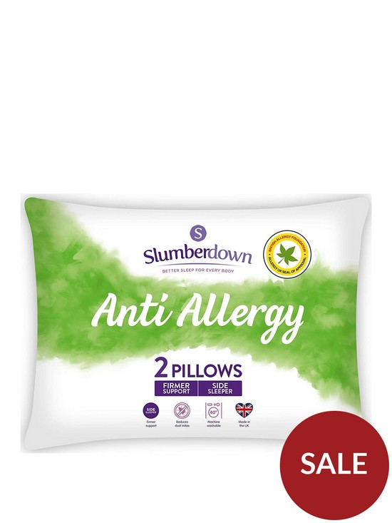 front image of slumberdown-anti-allergy-firm-pillows-pack-of-2-white