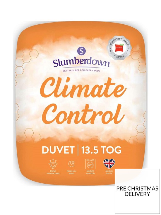 front image of slumberdown-climate-control-135-tog-duvet-double-white