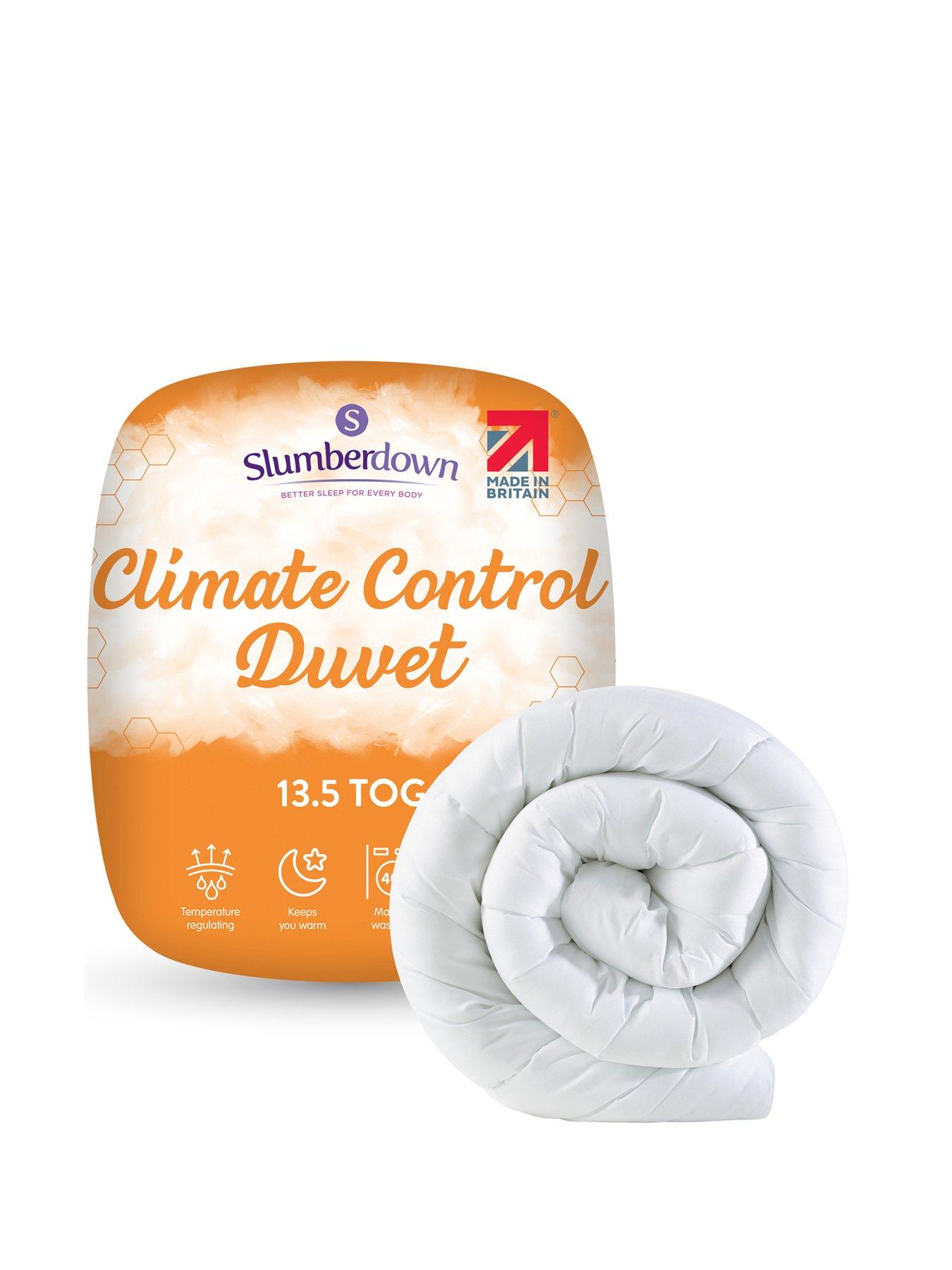 front image of slumberdown-climate-control-135-tog-duvet-white