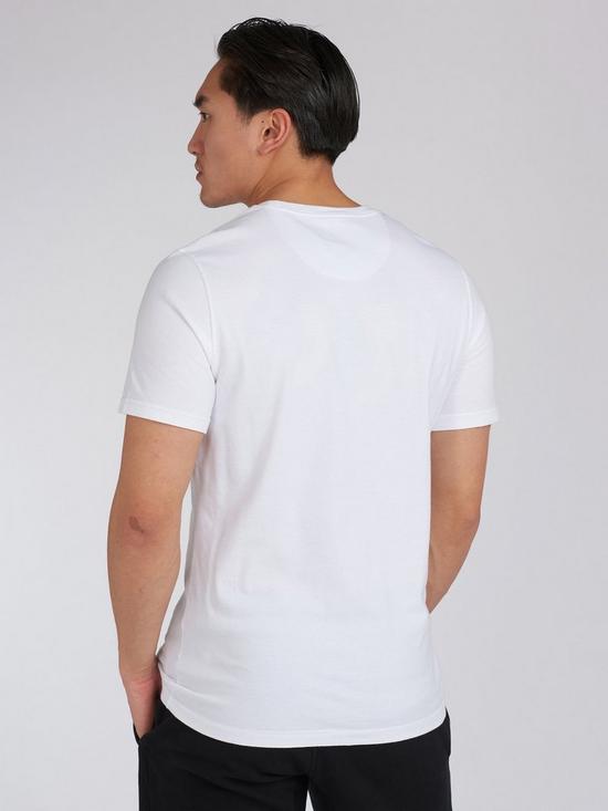 stillFront image of barbour-international-essential-large-logo-t-shirt-white