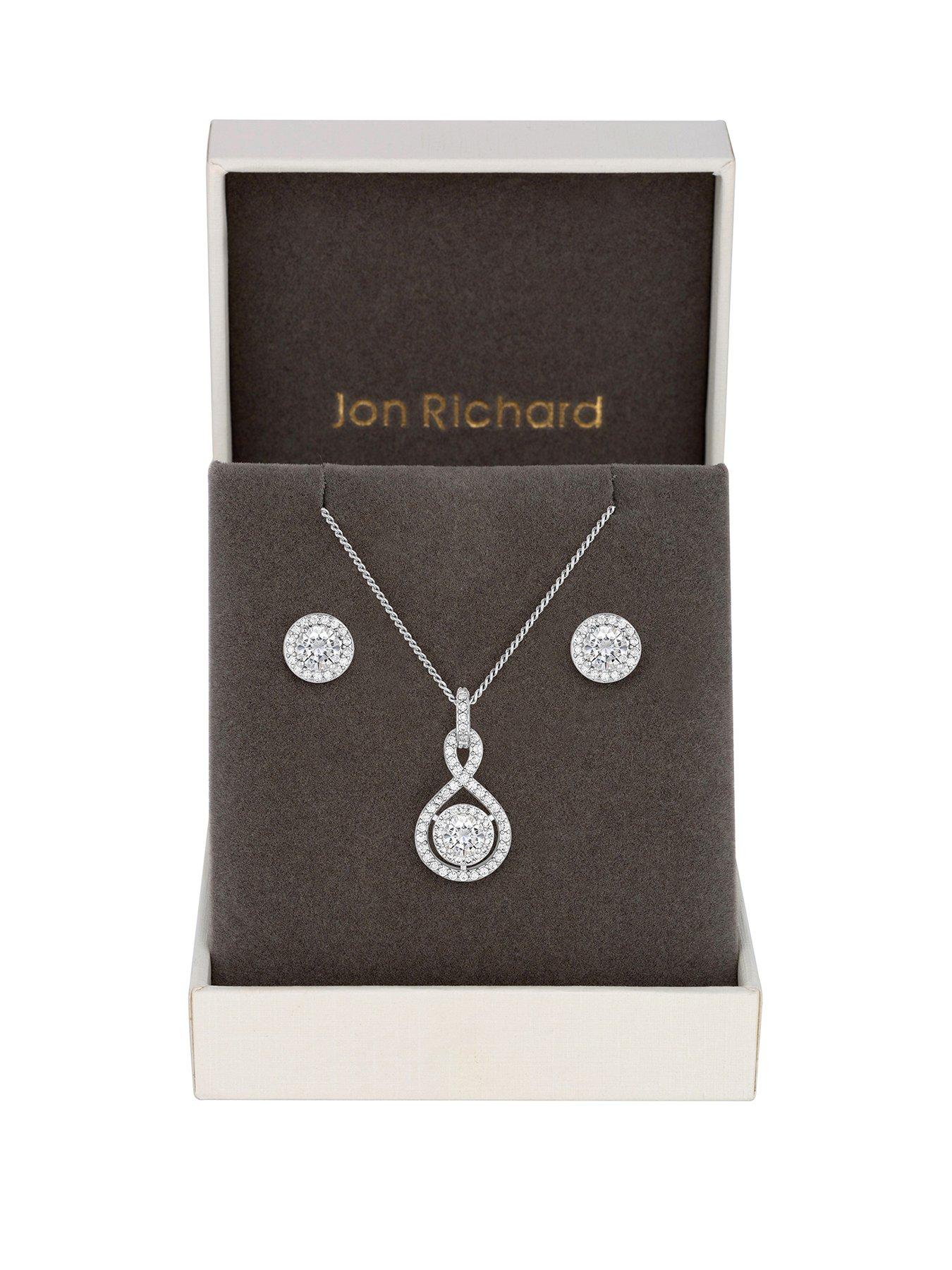 undefined Silver Plated Clear Crystal Infinity Gift Set