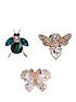  image of jon-richard-bug-brooches-pack-of-3-gift-boxed