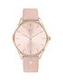  image of tommy-hilfiger-pink-dial-pink-leather-strap-watch