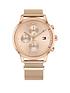  image of tommy-hilfiger-rose-chronograph-dial-rose-tone-mesh-watch