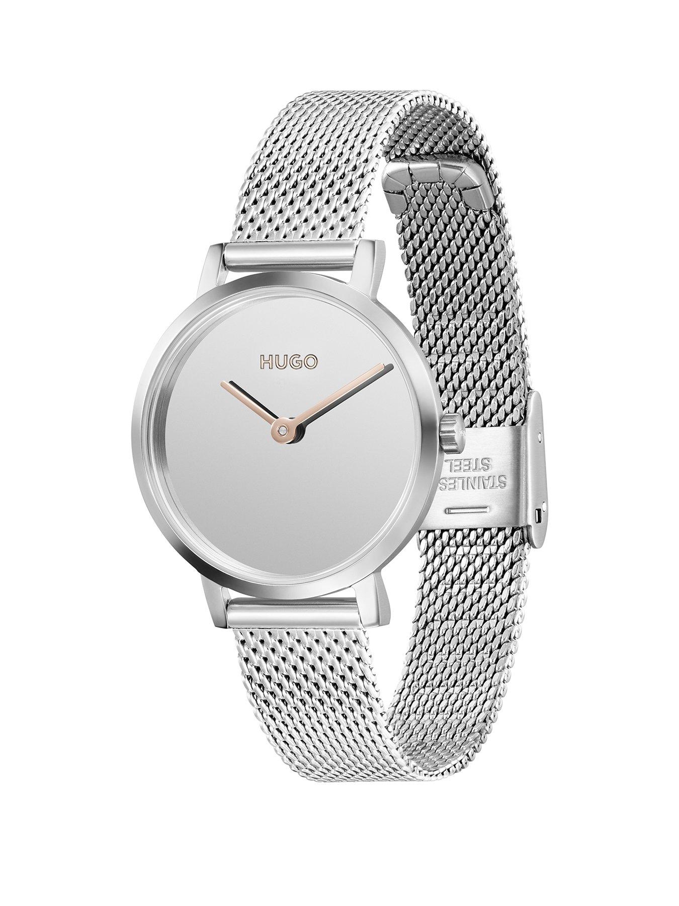 Image 2 of 6 of HUGO Cherish Silver Dial Stainless Steel Mesh Bracelet Watch