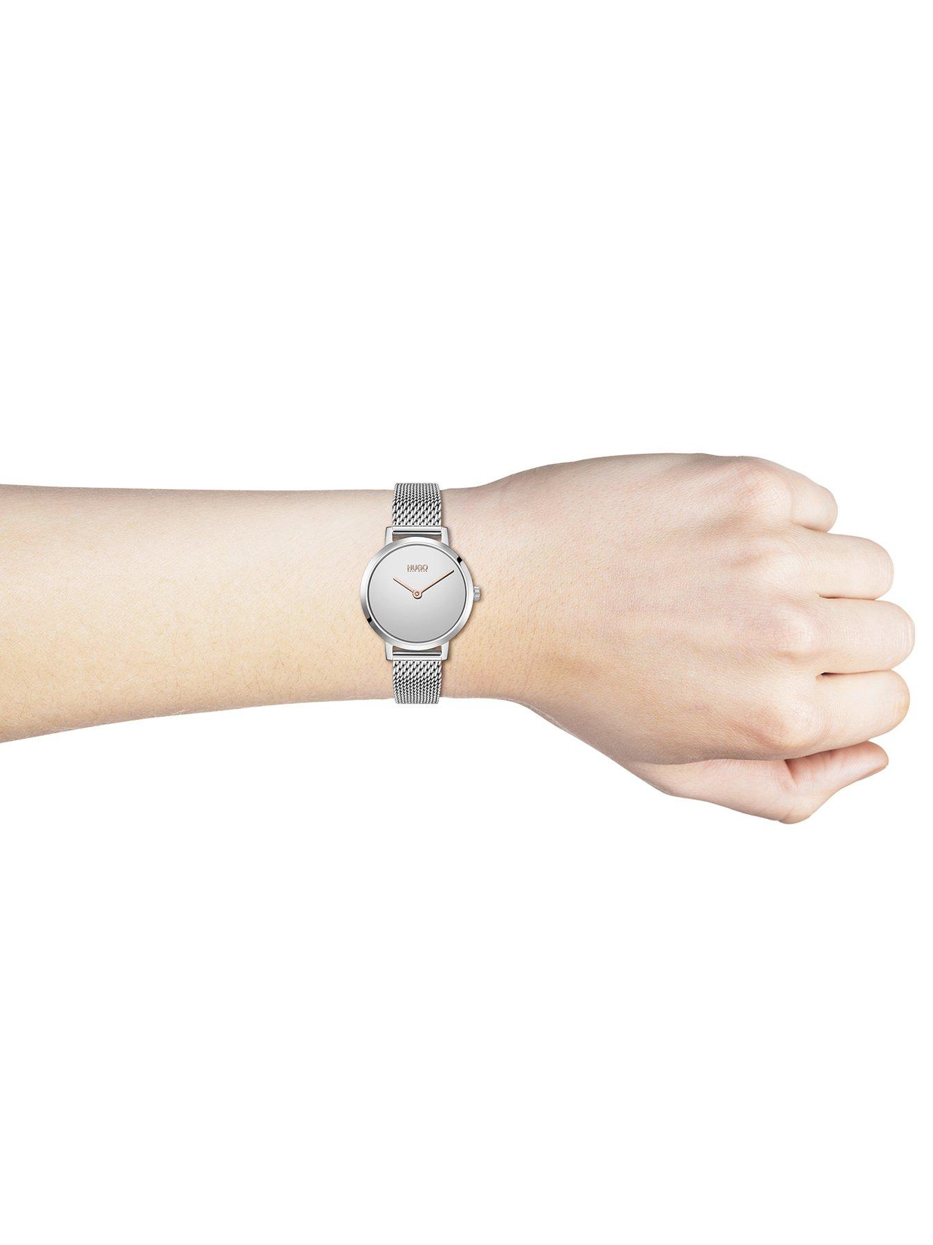Image 3 of 6 of HUGO Cherish Silver Dial Stainless Steel Mesh Bracelet Watch