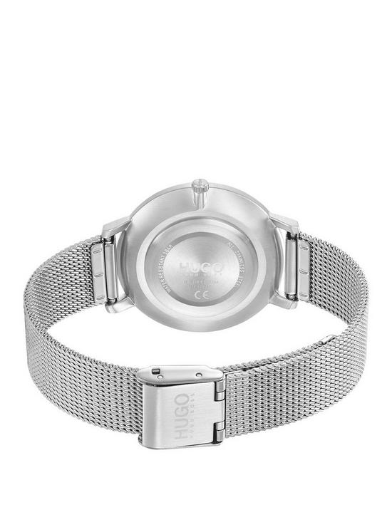 stillFront image of hugo-dream-silver-dial-stainless-steel-mesh-bracelet-watch