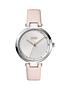  image of hugo-hope-silver-dial-pink-leather-strap-watch