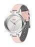  image of hugo-hope-silver-dial-pink-leather-strap-watch