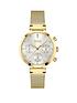  image of boss-flawless-silver-sunray-crystal-set-dial-gold-stainless-steel-mesh-strap-ladies-watch