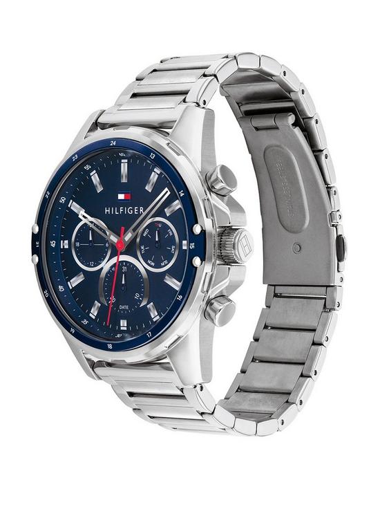 stillFront image of tommy-hilfiger-blue-chronograph-dial-stainless-steel-bracelet-watch