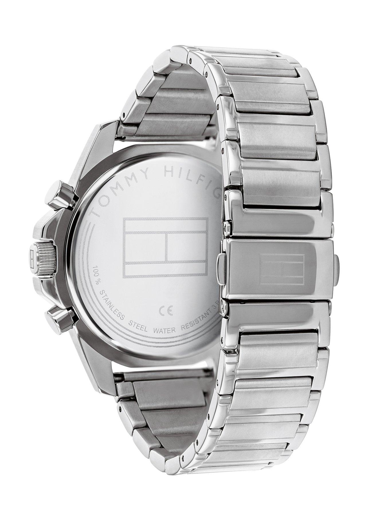  image of tommy-hilfiger-blue-chronograph-dial-stainless-steel-bracelet-watch