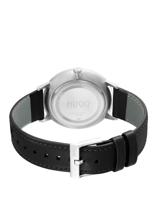 stillFront image of hugo-exist-black-multi-dial-black-leather-strap-watch